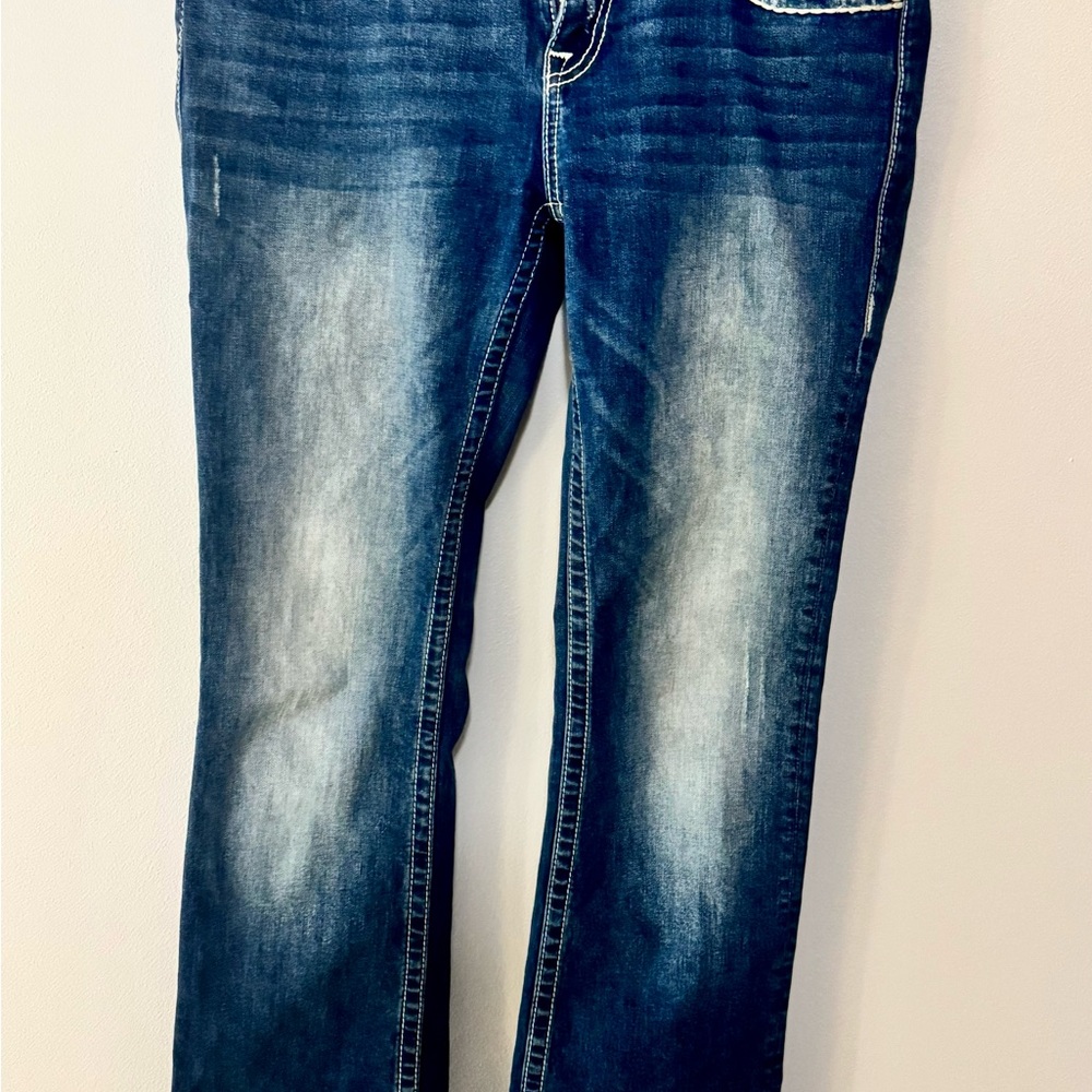 Vigoss Blue Flare Wide Leg Jeans Classic Denim